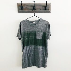 Abercrombie & Fitch Gray Green Stripe T-Shirt M